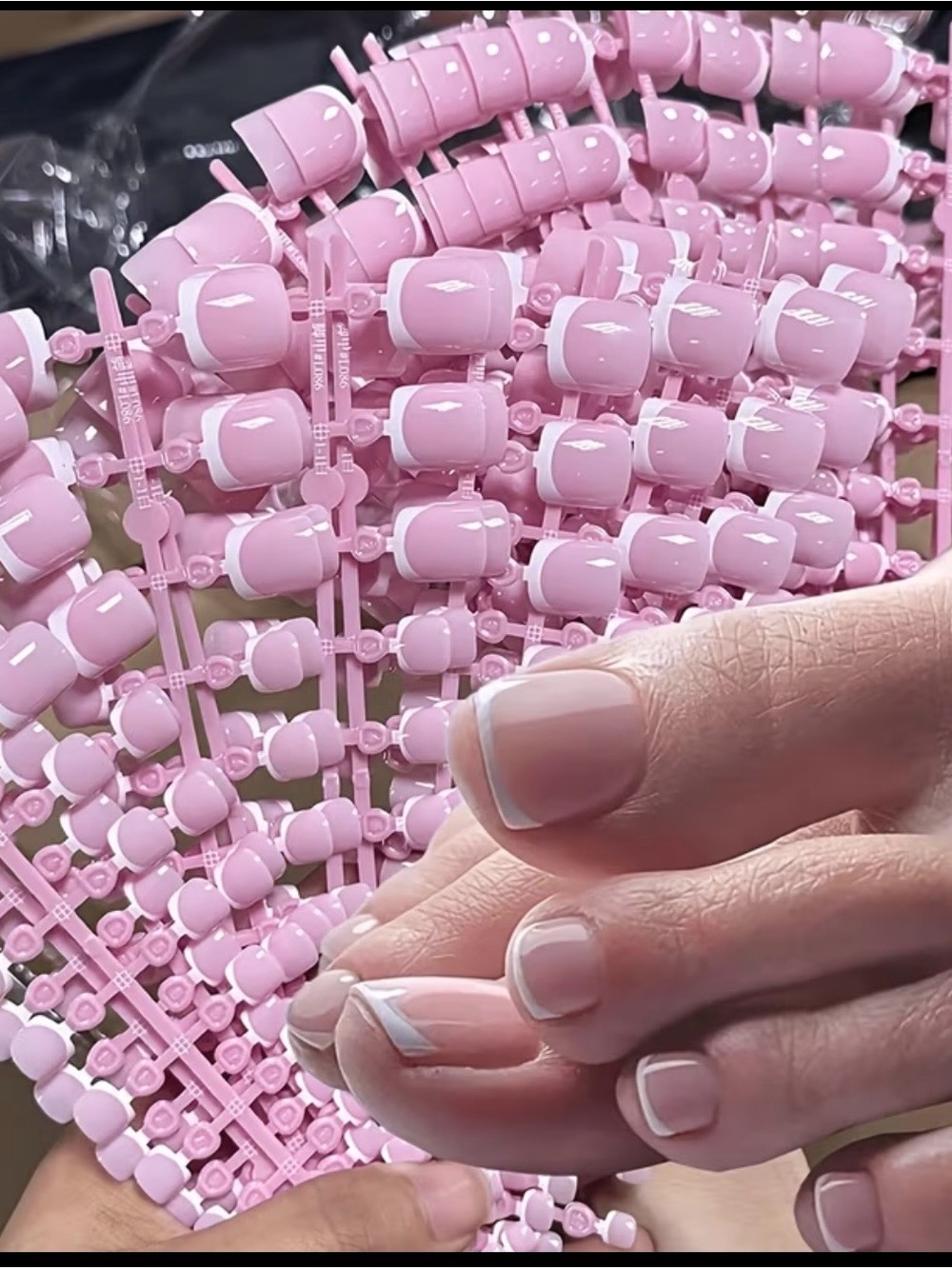 Salon-Ready Pink Press-On Toe Nails Set by